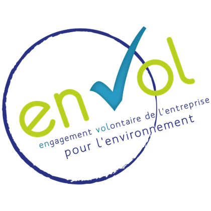 Logo du label EnVol, engagement volontaire de l'entreprise pour l'environnement